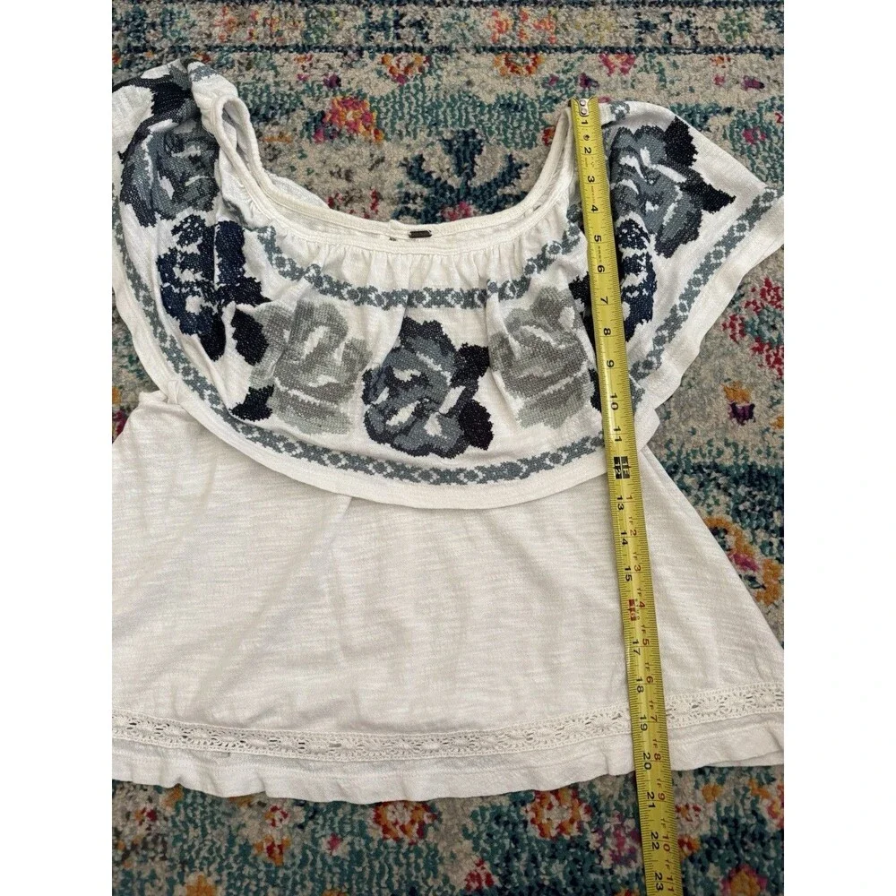 Free People To The‎ Left Off The Shoulder Top Floral Embroidery XS